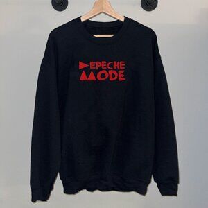 Black Red Depeche Mode 80s New Wave Pop Music Crewneck Sweatshirt